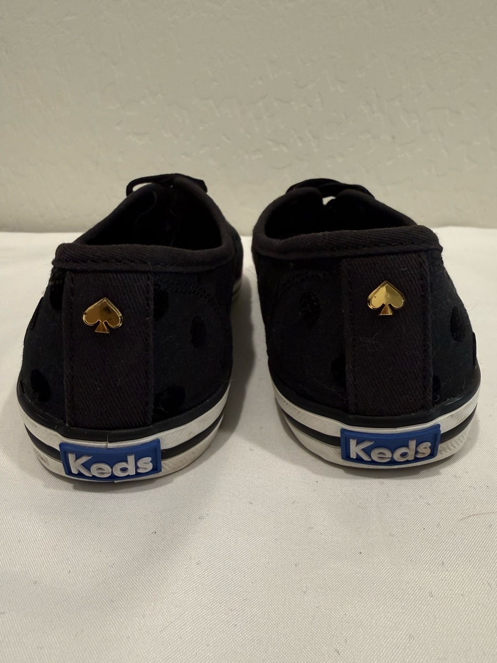 KEDS x KATE SPADE Champion Flocked Polka Dot Sneakers Black Size 6 - Picture 5 of 9